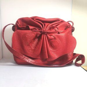 Carlos Falchi Red Leather Shoulder Purse